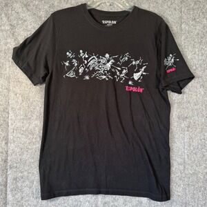 Espolon Tequila Promotional Black‎ Skeletons Rooster Alcohol T-Shirt Tee Medium